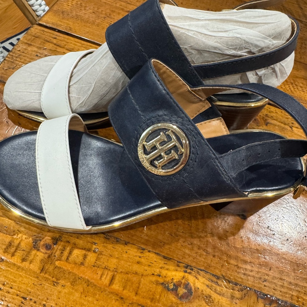 Tommy Hilfiger navy and White Sandals